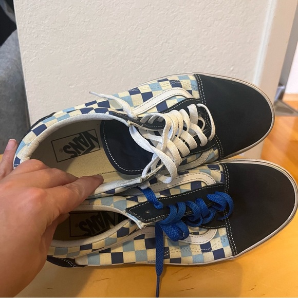 Vans Old Skool Blue Topaz Checkerboard Lace Up Men’s 9.5 Women’s 11 - Picture 8 of 12